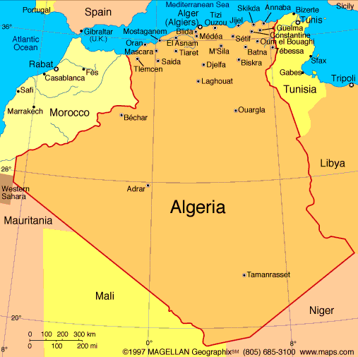 cities map of Algeria